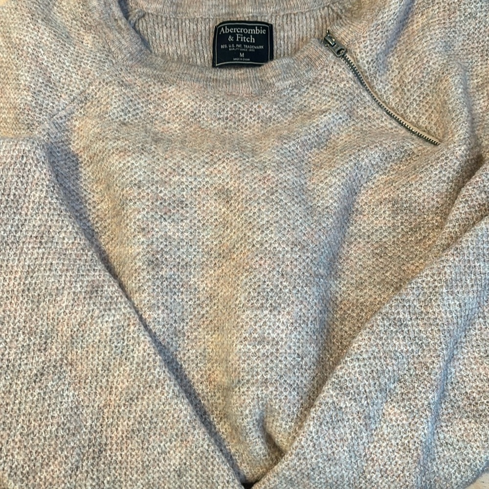 Abercrombie pink and grey sweater